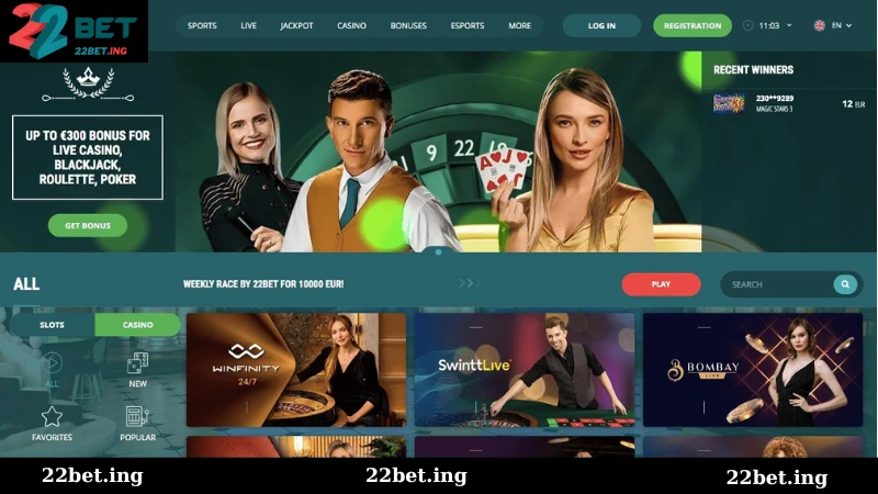 Live casino 22Bet